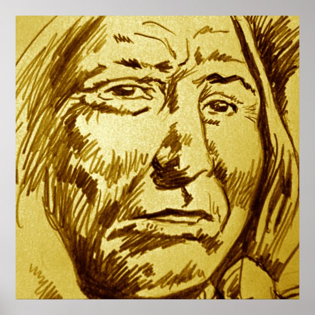 Poster de Sketch do Lápis Chefe Indiano (Frente)