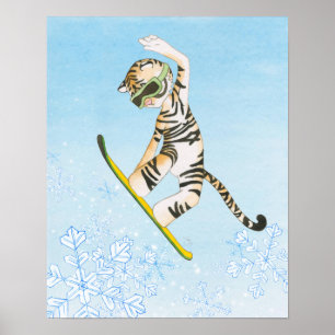 Poster de snowboard Tiger