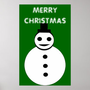 Poster de Snowman de Natal sorridente