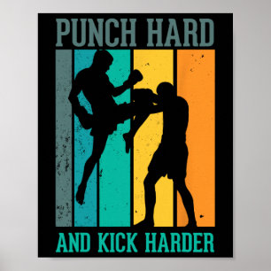 Poster Dê Socos Fortes E Chute Mais Forte Para Um Kickbox