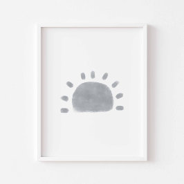 Poster de sol minimalista de aquarela