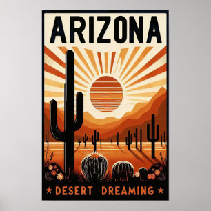 Poster de Sonhos do Deserto de Arizona Vintage
