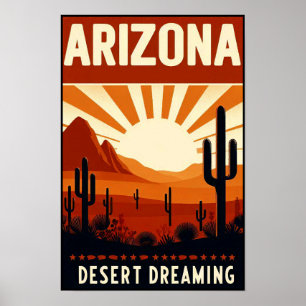 Poster de Sonhos do Deserto de Arizona Vintage