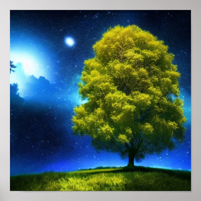 Poster de Spacescape de Árvore Solitária (Frente)