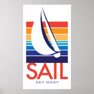 Poster de Square_SAIL Key West da cor do barco