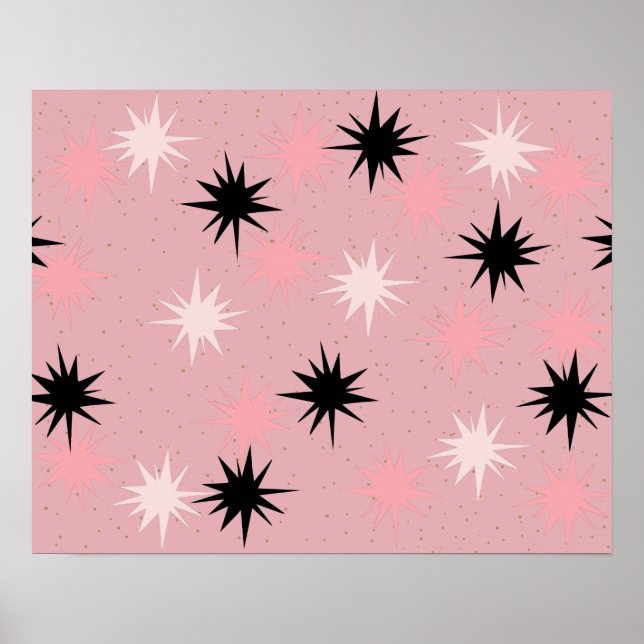 Poster de Starbursts Atômicos Rosa (Frente)