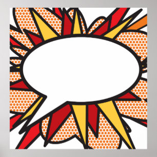 Pôster DÊ SUA OPINIÃO Arte Pop de Quadrinhos Retrô Divert