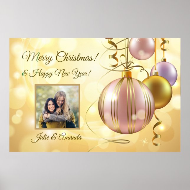 Poster de suas fotos e nome(s) de Natal (Frente)