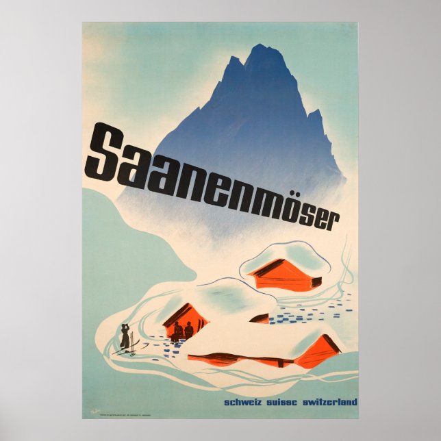 Poster de Suiça de Saanenmöser (Frente)