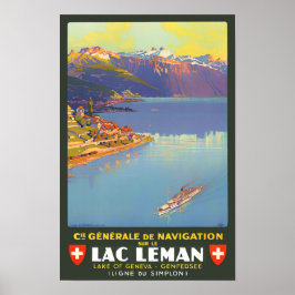 Poster de Suiça do lago Leman