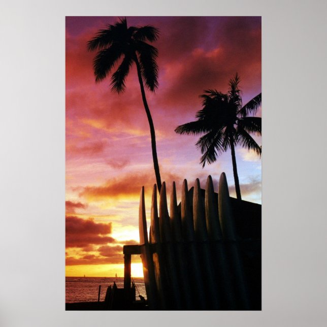 Poster de Sunset de Surfboard (Frente)