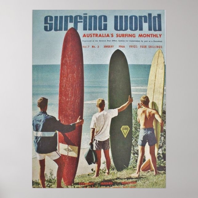 Poster de surfe australiano | SURF | Surfer | Prai (Frente)