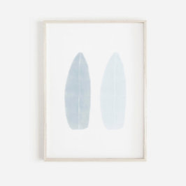 Poster de surfe azul-aquarelas