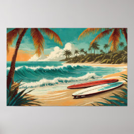 Poster de surfe retrorreflector