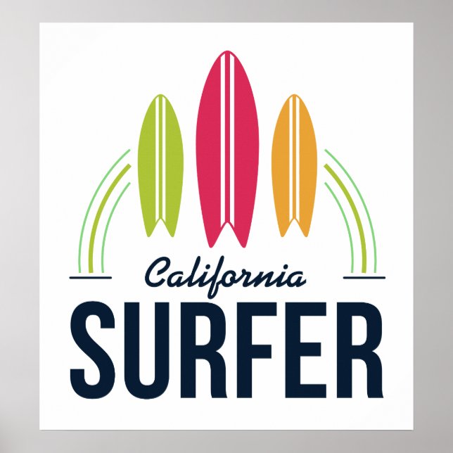 Poster de Surfer de Localização Personalizada (Frente)