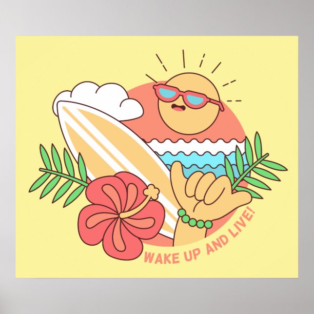 Poster de Surfer de Verão (Frente)