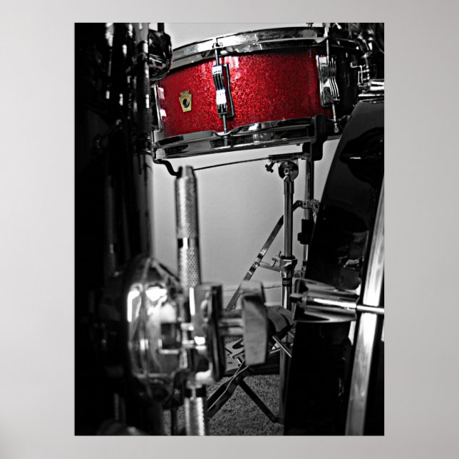 Poster de Tambor de Snare Vermelho (Frente)
