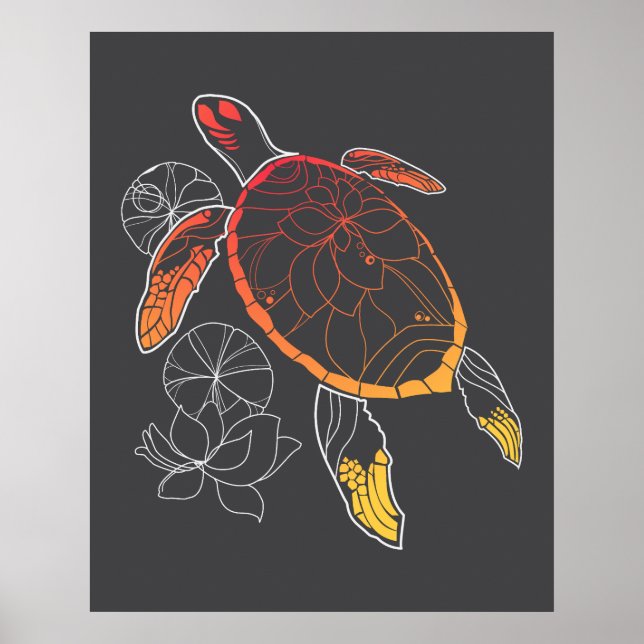 Poster de Tartaruga do Mar de Sunburst (Frente)
