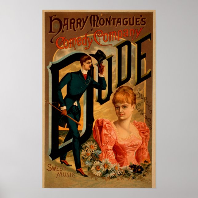 Poster de Teatro de Comédia de Harry Montague (Frente)