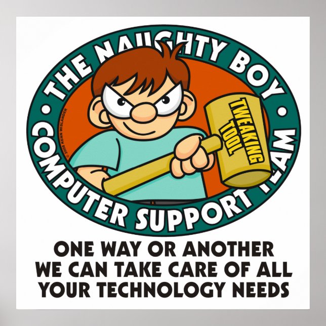 Poster de Tecnologia de Computador de Menino Malva (Frente)