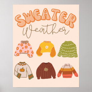 Poster de Tema de Queda do Clima do Sweather