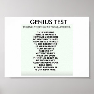 Poster de Teste Genius com texto para testar sua m