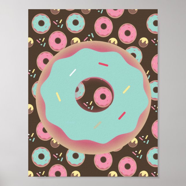 Poster de Teto de Arte de Parede 3D da Rosquinha d (Frente)