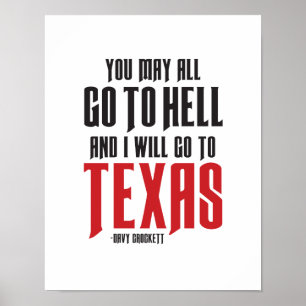 Poster de Texas das citações de Davy Crockett