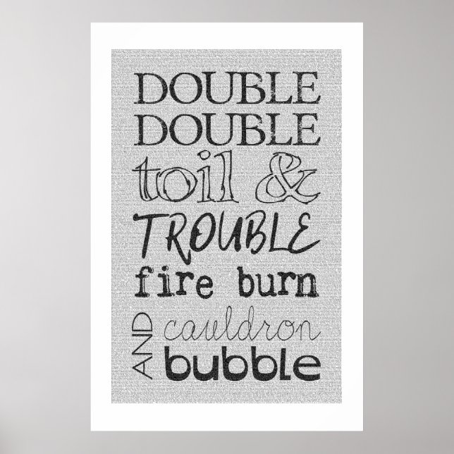 Poster de Texto do Cheio Noturno Macbeth (Frente)