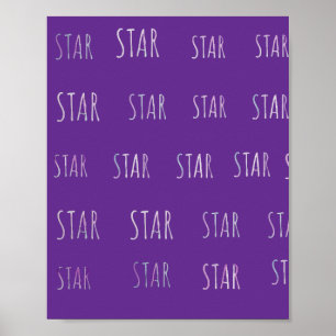 Poster de texto estrela para uma edição fofa para 