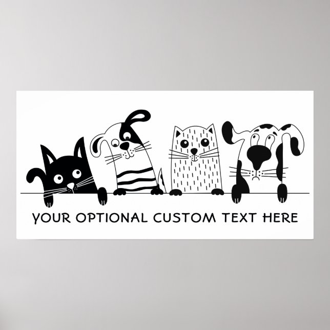 Poster de texto personalizado Cats & Dogs (Frente)