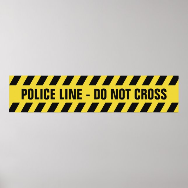 Poster de texto personalizado da Linha de Polícia  (Frente)
