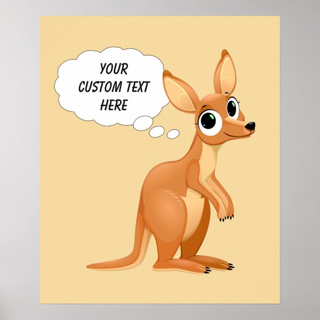 Poster de texto personalizado de Kangaroo (Frente)