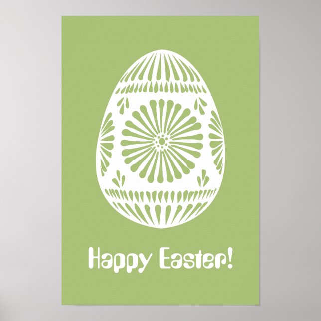 Poster de texto personalizado de Ovos de Páscoa (Frente)