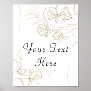 Poster de Texto Personalizado do Flor Dourado