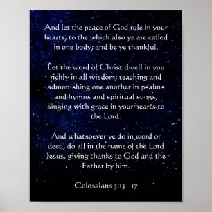 Poster de Texto Personalizado do Starry Sky Azul M