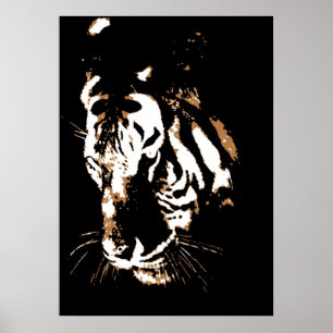 Poster de Tiger - Posters de Pop de arte de rosto 