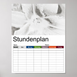 Poster de Timetable de Lily Asiática SketchBW