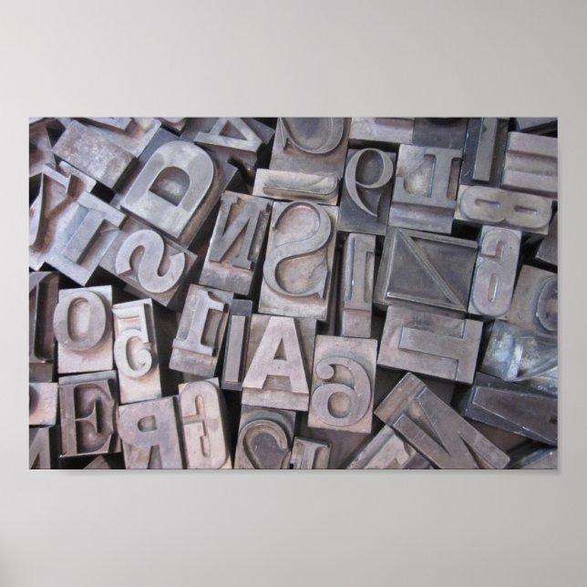 Poster de Tipo de Metal com Letterpress (Frente)