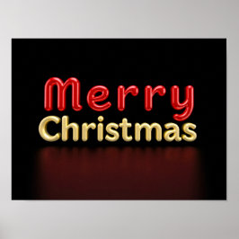 Poster de Tipografia de Luxo Feliz Natal Papel H02