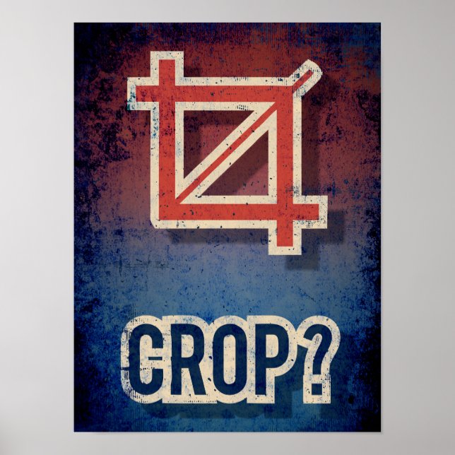 Poster de tipografia engraçada CROP para designers (Frente)