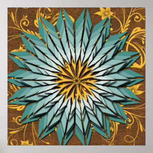 Poster de Tom da Terra Floral abstrato