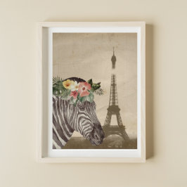 Poster de Torre Zebra rico e Eiffel
