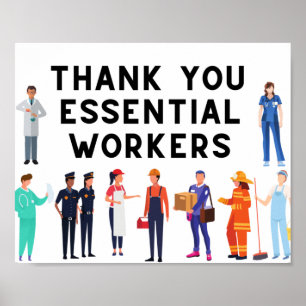 Poster De Trabalhadores Essenciais