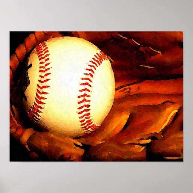 Poster de Trabalho de arte de Ball Baseball (Frente)