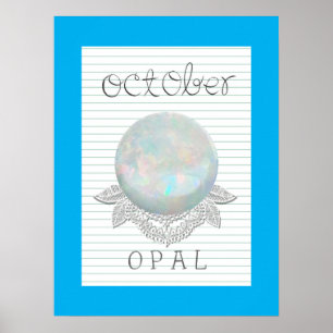 Poster de Trabalho de arte de Opal Birthstone de o