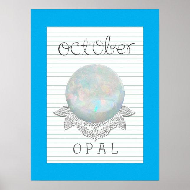Poster de Trabalho de arte de Opal Birthstone de o (Frente)