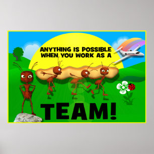 Poster de Trabalho em equipe de Ants Motivacionais