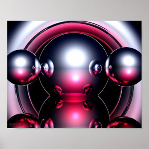 poster de trabalho para computador Red Three D