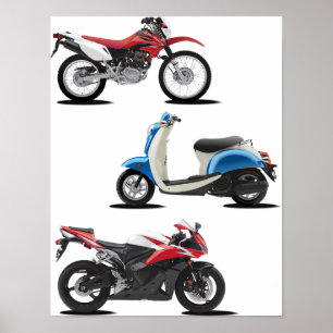 Poster de três motocicletas